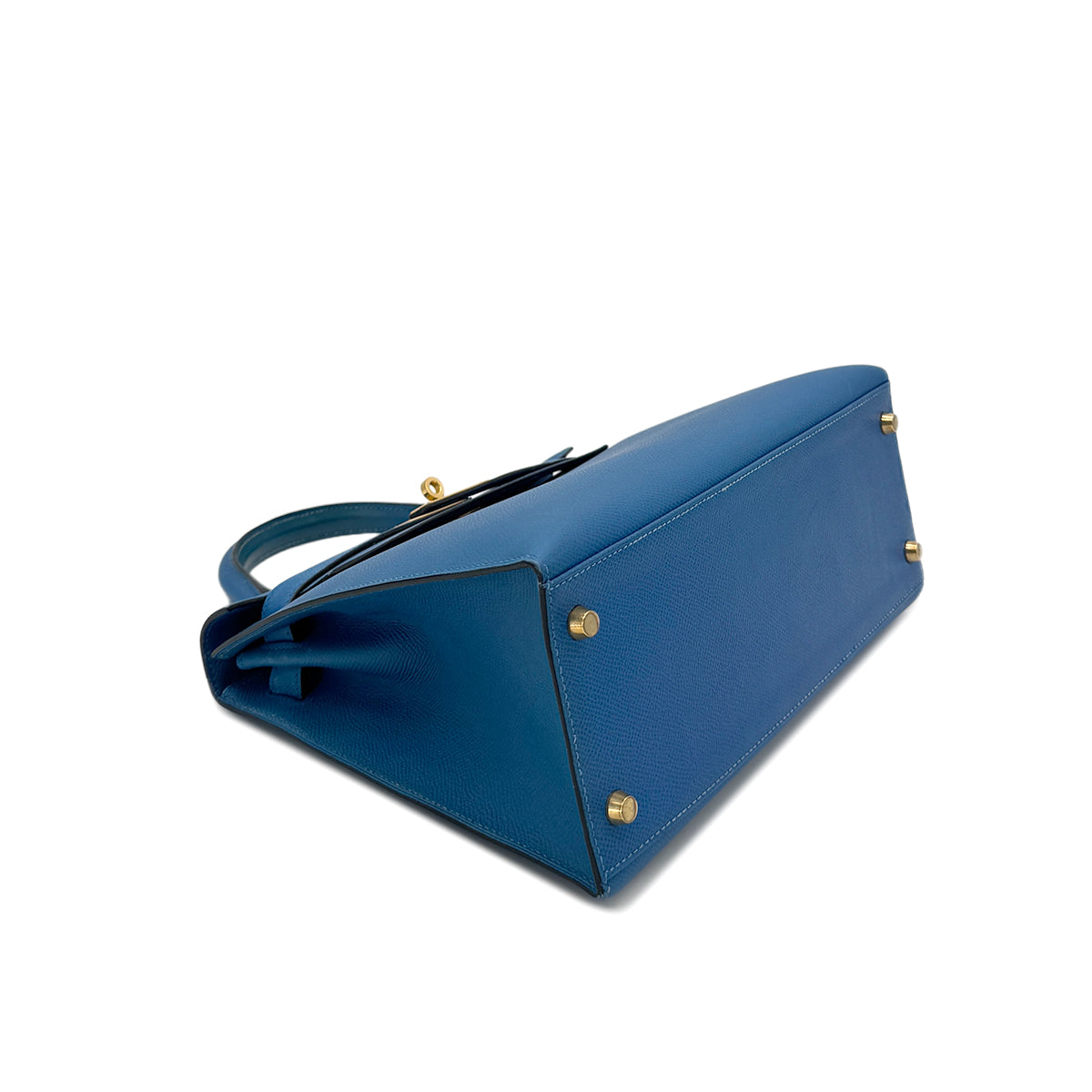 HERMES KELLY 28 SELLIER BLEU FRANCE VEAU EPSOM HAND SHOULDER BAG □O GHW 90295407