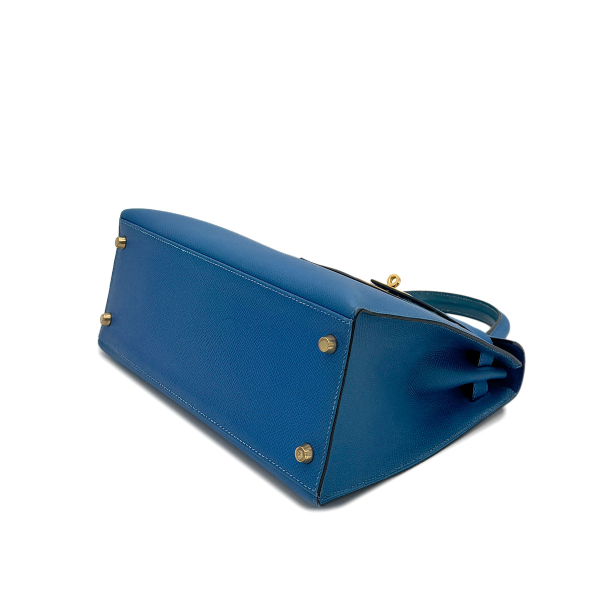 HERMES KELLY 28 SELLIER BLEU FRANCE VEAU EPSOM HAND SHOULDER BAG □O GHW 90295407