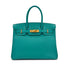 HERMES BIRKIN 30 VERSO BLUE PAON ROSE TYRIEN VEAU EPSOM HAND BAG □Q SPO GHW 90295408 - PURPOSE