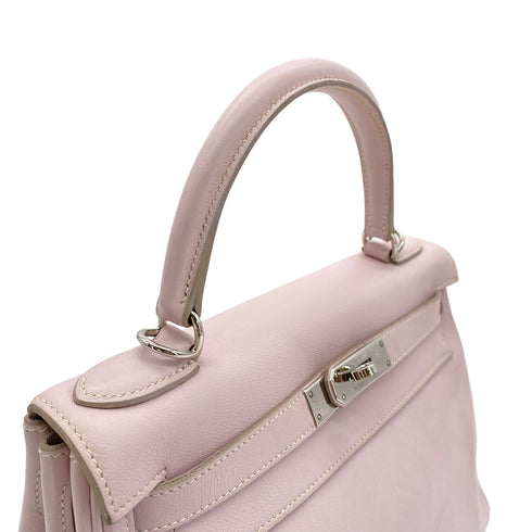 HERMES KELLY 28 RETOURNE ROSE DRAGEE VEAU SWIFT HAND SHOULDER BAG □K SHW 90295733 - PURPOSE
