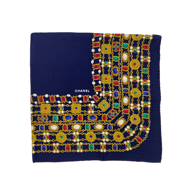 CHANEL VINTAGE BIJOU PATTERN SCARF MULTICOLOR SILK 90295736 - PURPOSE
