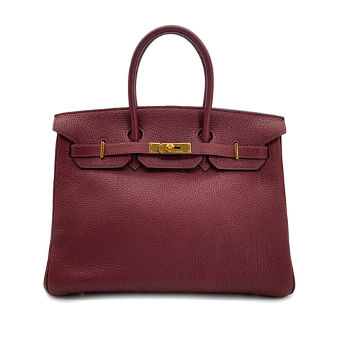 HERMES BIRKIN 35 ROUGE H TOGO HAND BAG □H GHW 90295737 - PURPOSE
