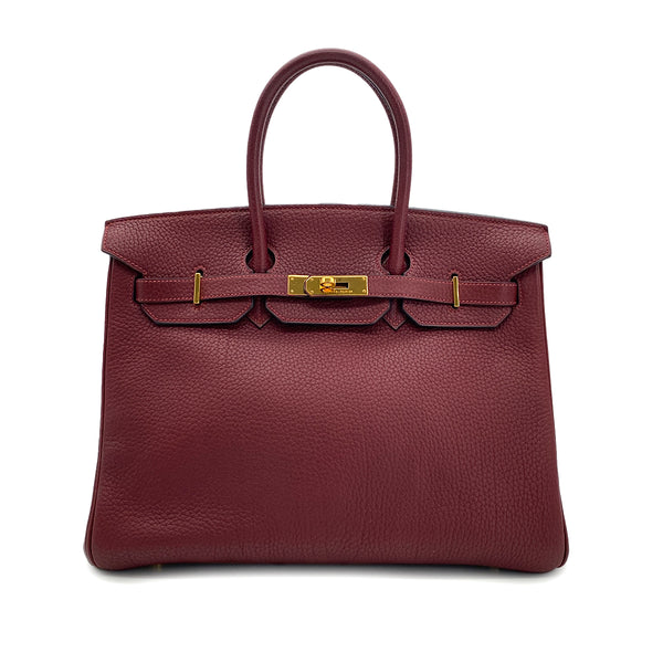 HERMES BIRKIN 35 ROUGE H TOGO HAND BAG □H GHW 90295737 - PURPOSE
