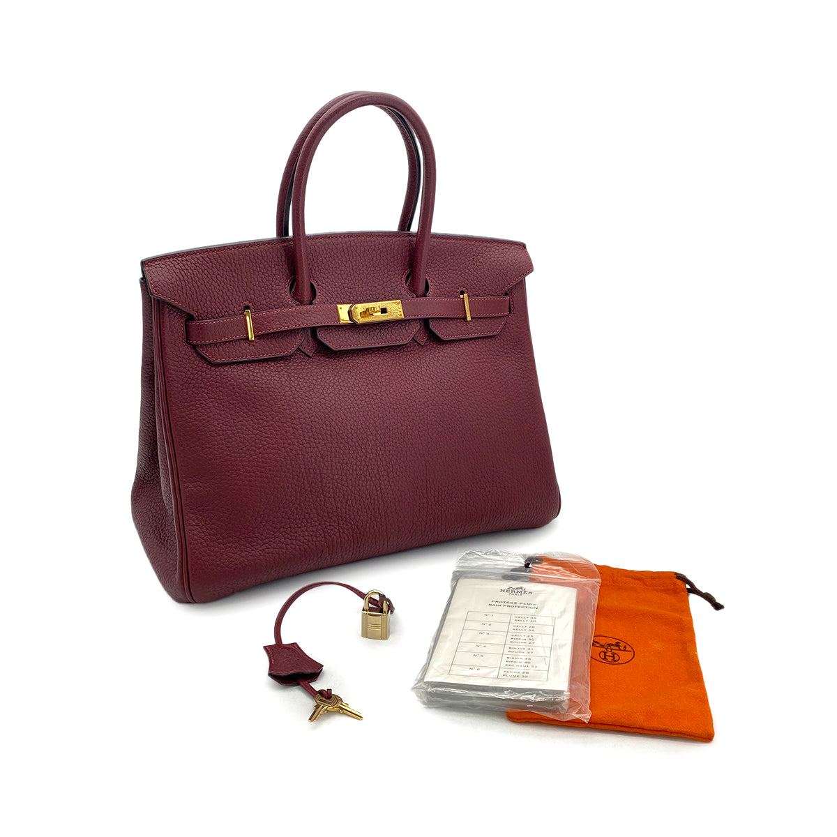 HERMES BIRKIN 35 ROUGE H TOGO HAND BAG □H GHW 90295737