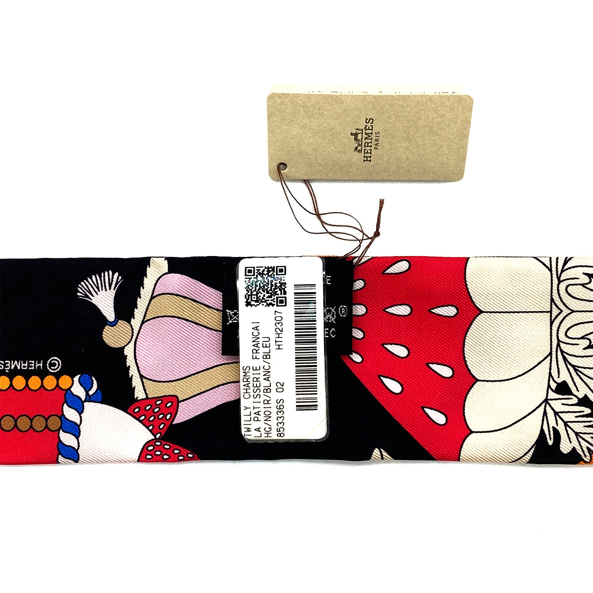 HERMES TWILLY CHARMS 20TH ANNIVERSARY SPECIAL EDITION LA PATISSERIE FRANCAISE 2023 SCARF MULTICOLOR SILK 90295739