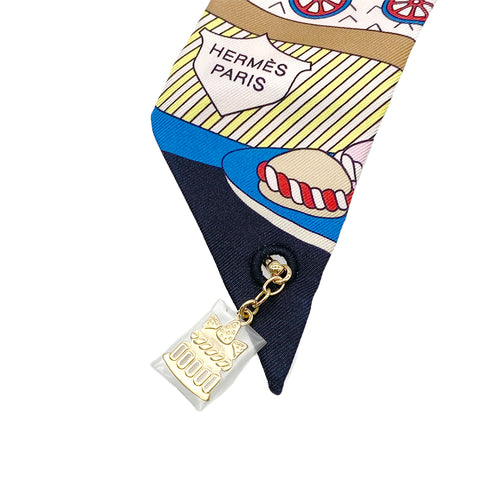 HERMES TWILLY CHARMS 20TH ANNIVERSARY SPECIAL EDITION LA PATISSERIE FRANCAISE 2023 SCARF MULTICOLOR SILK 90295739 - PURPOSE