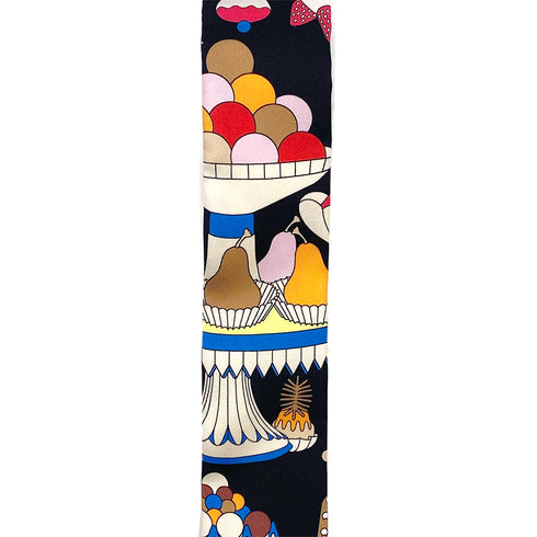HERMES TWILLY CHARMS 20TH ANNIVERSARY SPECIAL EDITION LA PATISSERIE FRANCAISE 2023 SCARF MULTICOLOR SILK 90295739 - PURPOSE