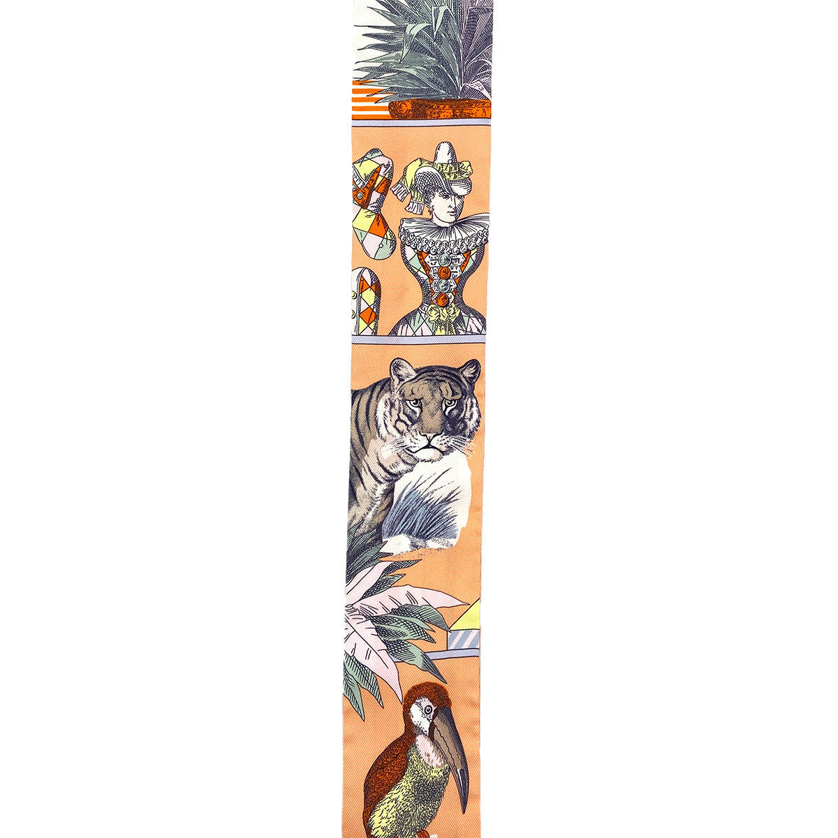 HERMES TWILLY SPRINGS BAGUE SCARF MULTICOLOR SILK 90295741