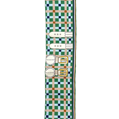 HERMES TWILLY LES VOITURES NOUVELLES SCARF GREEN SILK 90295743 - PURPOSE
