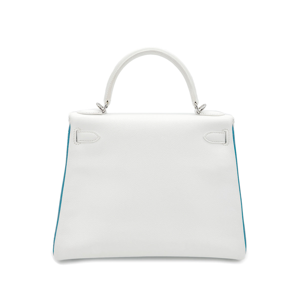 HERMES KELLY 28 RETOURNE WHITE BLEU JEAN VEAU EPSOM HAND SHOULDER BAG □I SHW 90295747
