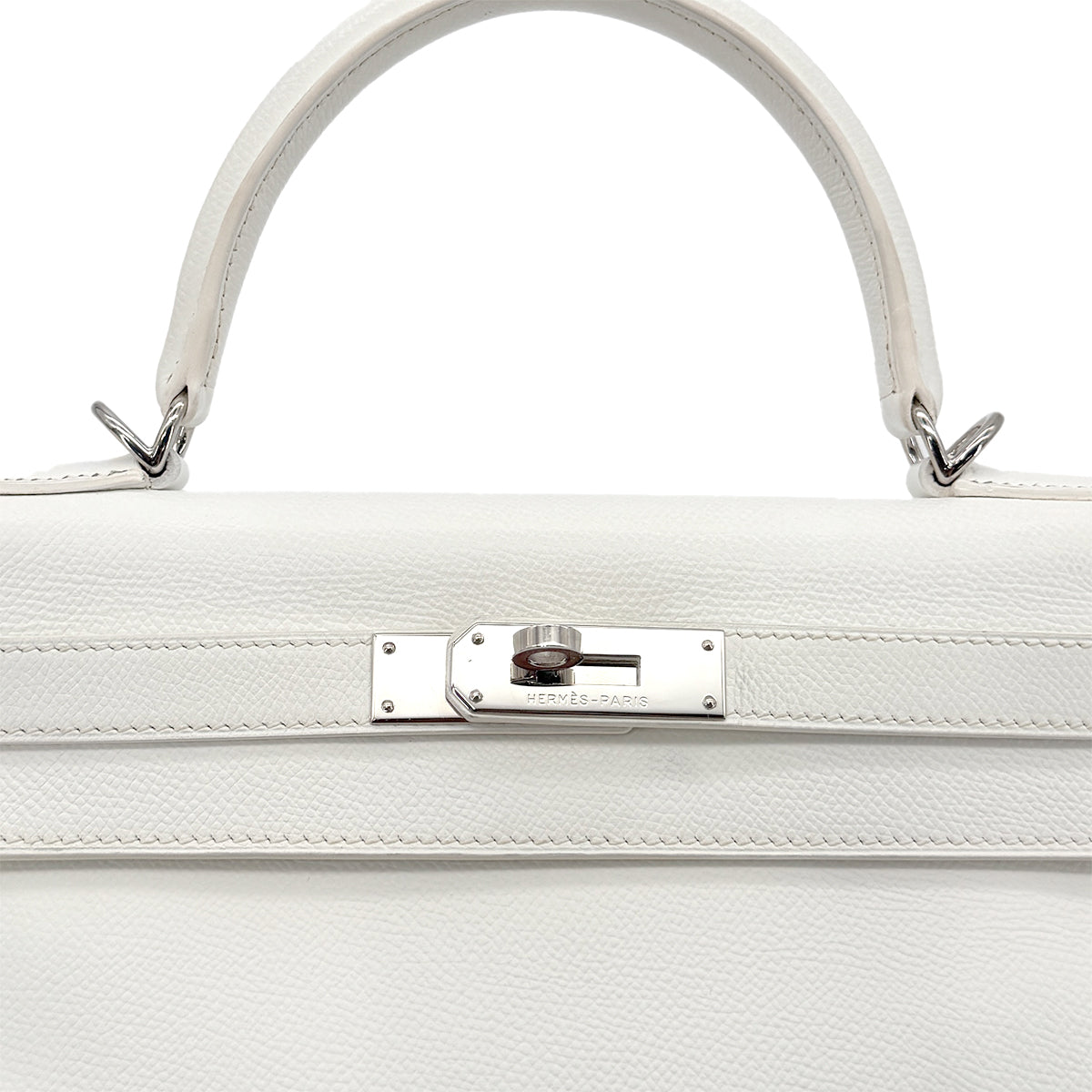 HERMES KELLY 28 RETOURNE WHITE BLEU JEAN VEAU EPSOM HAND SHOULDER BAG □I SHW 90295747