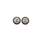CHANEL VINTAGE EARRINGS COCOMARK ROUND BLACK WHITE GOLD ACCESSORY 96P 90295748
