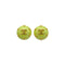 CHANEL VINTAGE EARRINGS COCOMARK ROUND LIGHT GREEN GOLD ACCESSORY 96C 90295750