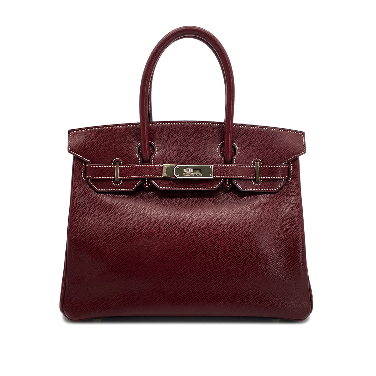 HERMES BIRKIN 30 ROUGE H LISSE HAND BAG □E SHW 90295751