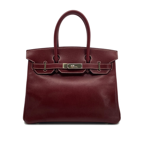 HERMES BIRKIN 30 ROUGE H LISSE HAND BAG □E SHW 90295751 - PURPOSE