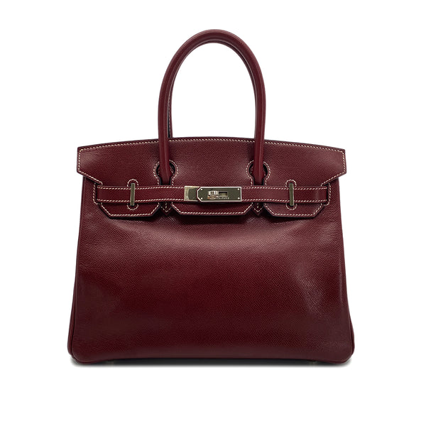 HERMES BIRKIN 30 ROUGE H LISSE HAND BAG □E SHW 90295751 - PURPOSE