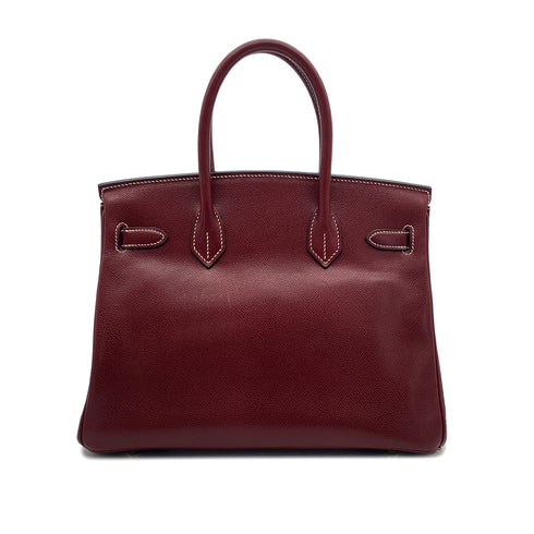 HERMES BIRKIN 30 ROUGE H LISSE HAND BAG □E SHW 90295751 - PURPOSE