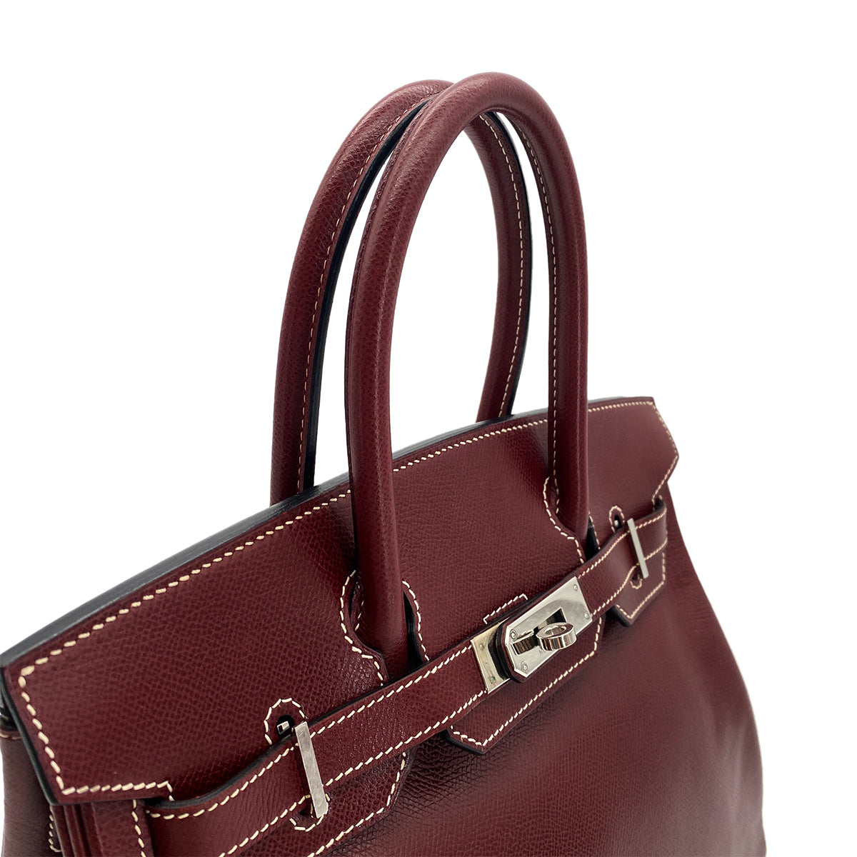 HERMES BIRKIN 30 ROUGE H LISSE HAND BAG □E SHW 90295751
