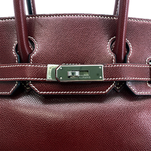 HERMES BIRKIN 30 ROUGE H LISSE HAND BAG □E SHW 90295751 - PURPOSE