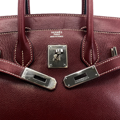 HERMES BIRKIN 30 ROUGE H LISSE HAND BAG □E SHW 90295751 - PURPOSE