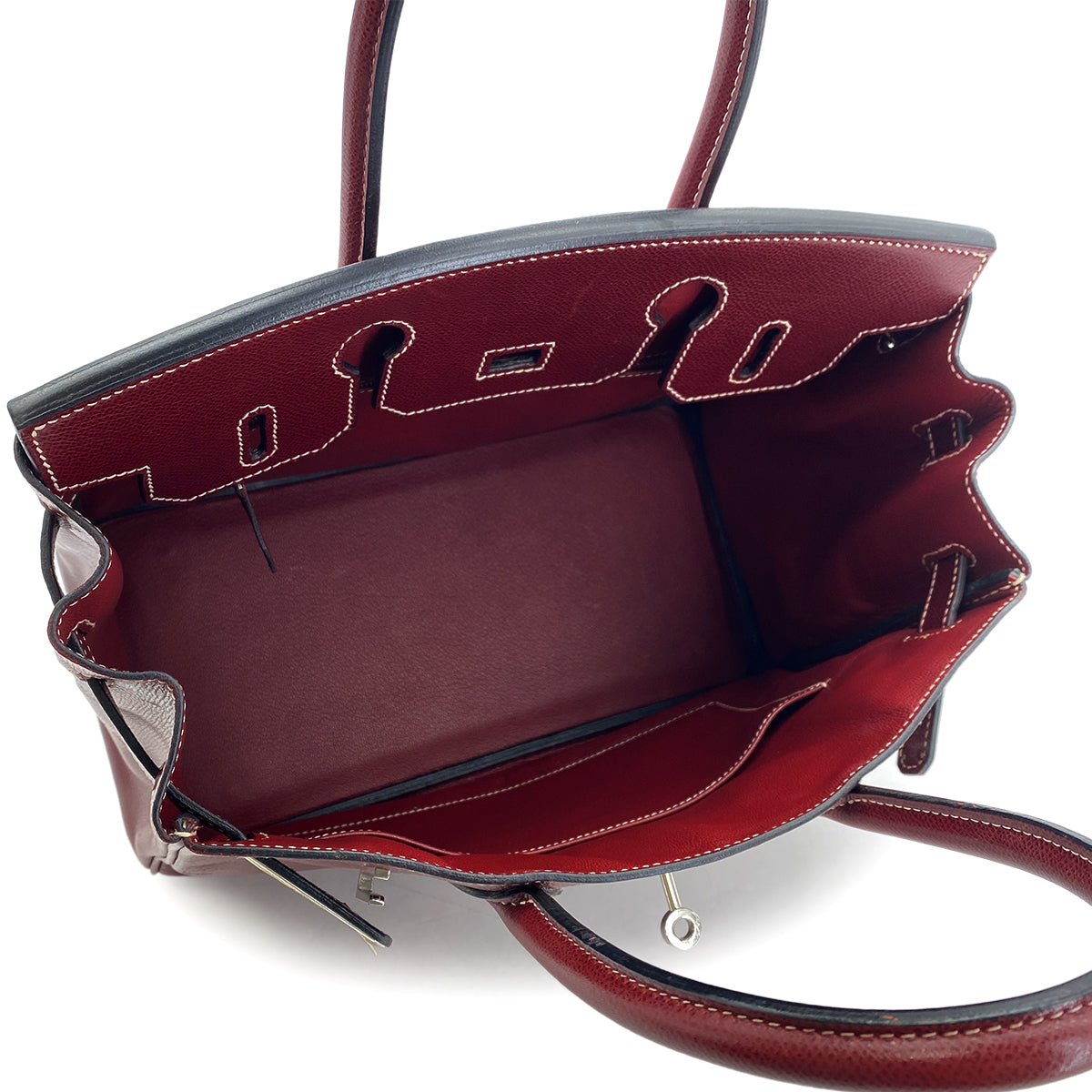 HERMES BIRKIN 30 ROUGE H LISSE HAND BAG □E SHW 90295751