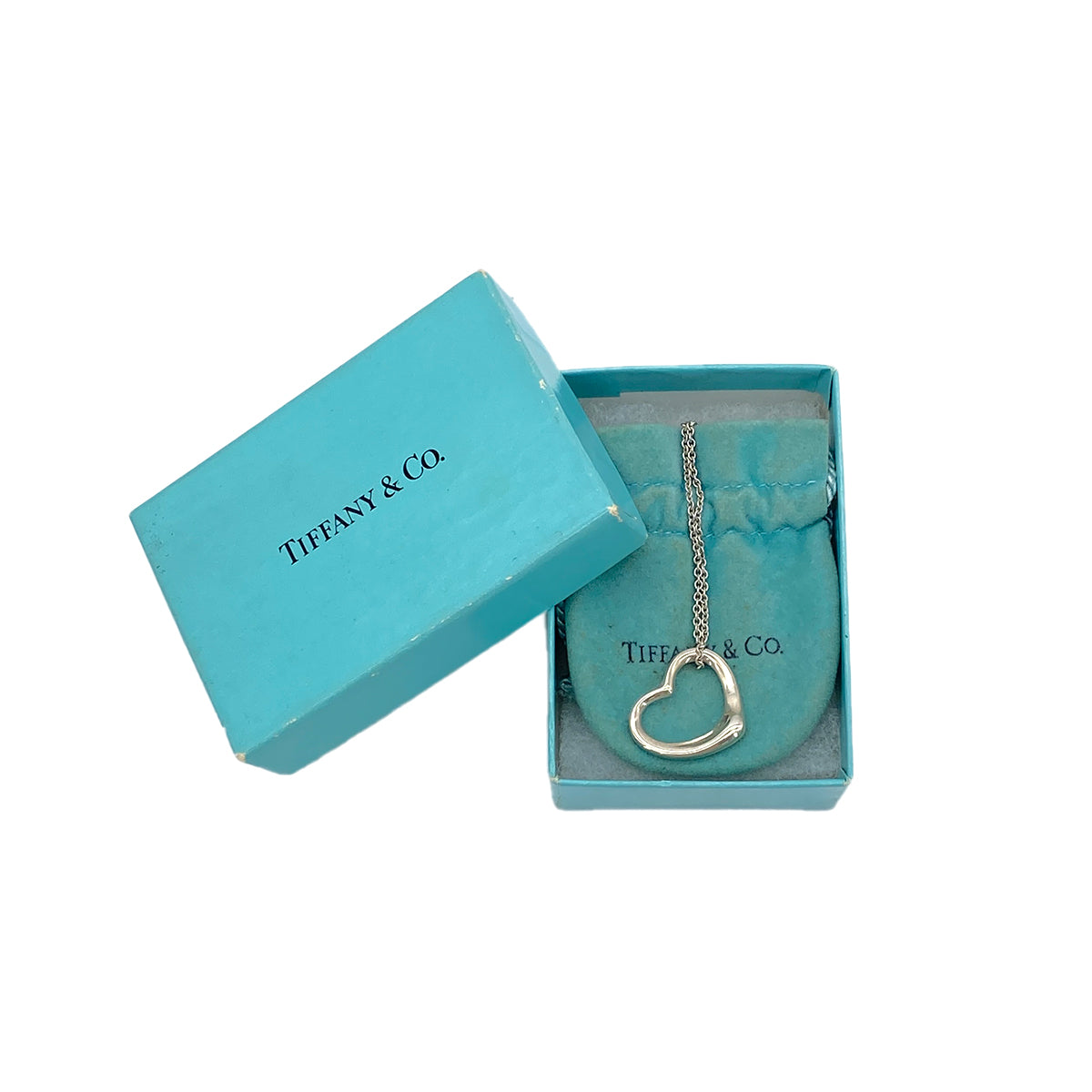 TIFFANY&CO. NECKLACE OPEN HEART 22MM SILVER925 ACCESSORY 90295758