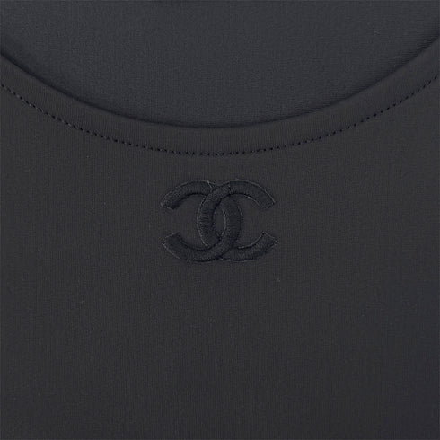 CHANEL VINTAGE COCOMARK SLEEVELESS DRESS BLACK NYLON 40 96C RTW 90295761