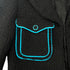 CHANEL JACKET SKIRT SET LOGO BUTTON BLUE BLACK WOOL 38 07A RTW 90295763