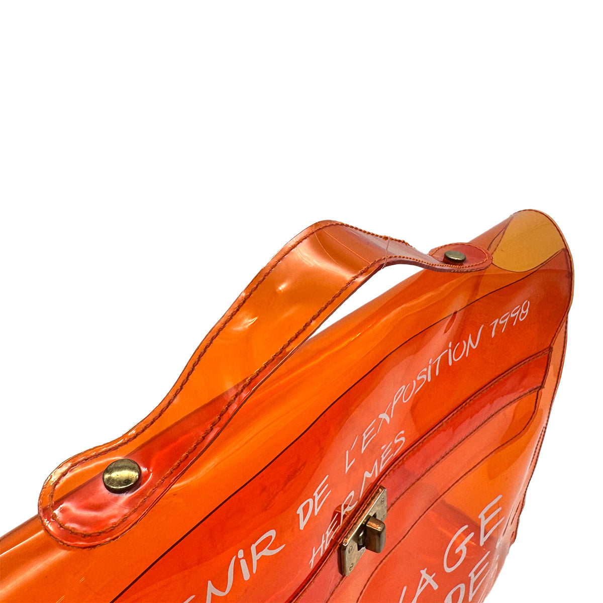 HERMES VINYL KELLY SOUVENIRDEL' EXPOSITION 1998 ORANGE VINYL HAND BAG 90295822