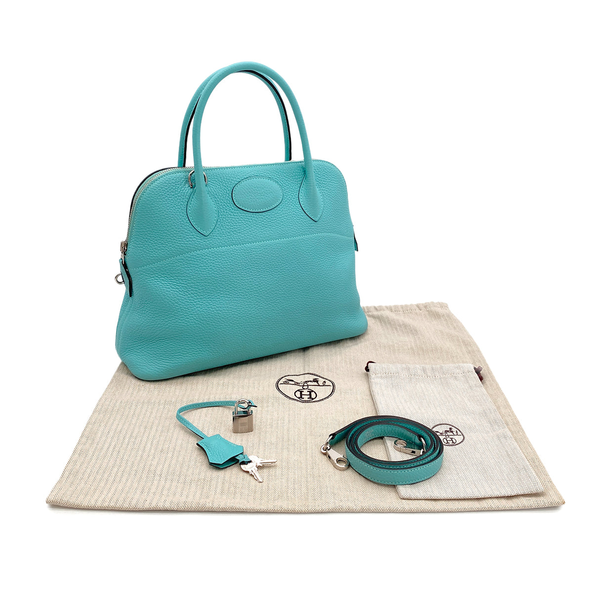 HERMES BOLIDE 31 BLEU SAINT CYR TAURILLON CLEMENCE HAND SHOULDER BAG T SHW 90295824