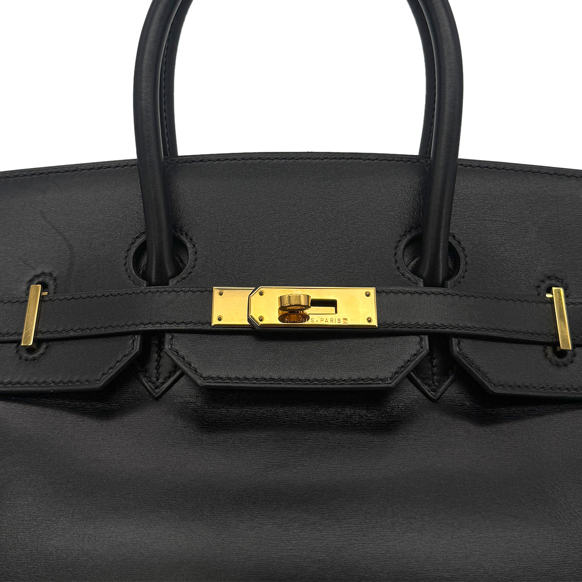 HERMES BIRKIN 35 BLACK BOXCALF HAND BAG □F GHW 90295831