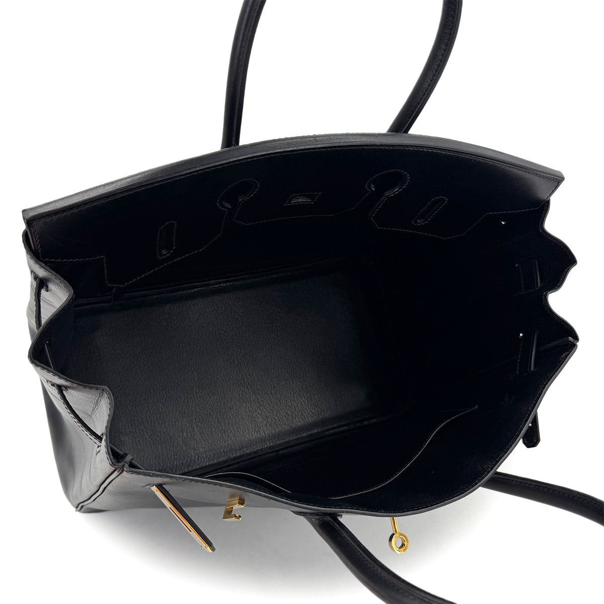 HERMES BIRKIN 35 BLACK BOXCALF HAND BAG □F GHW 90295831