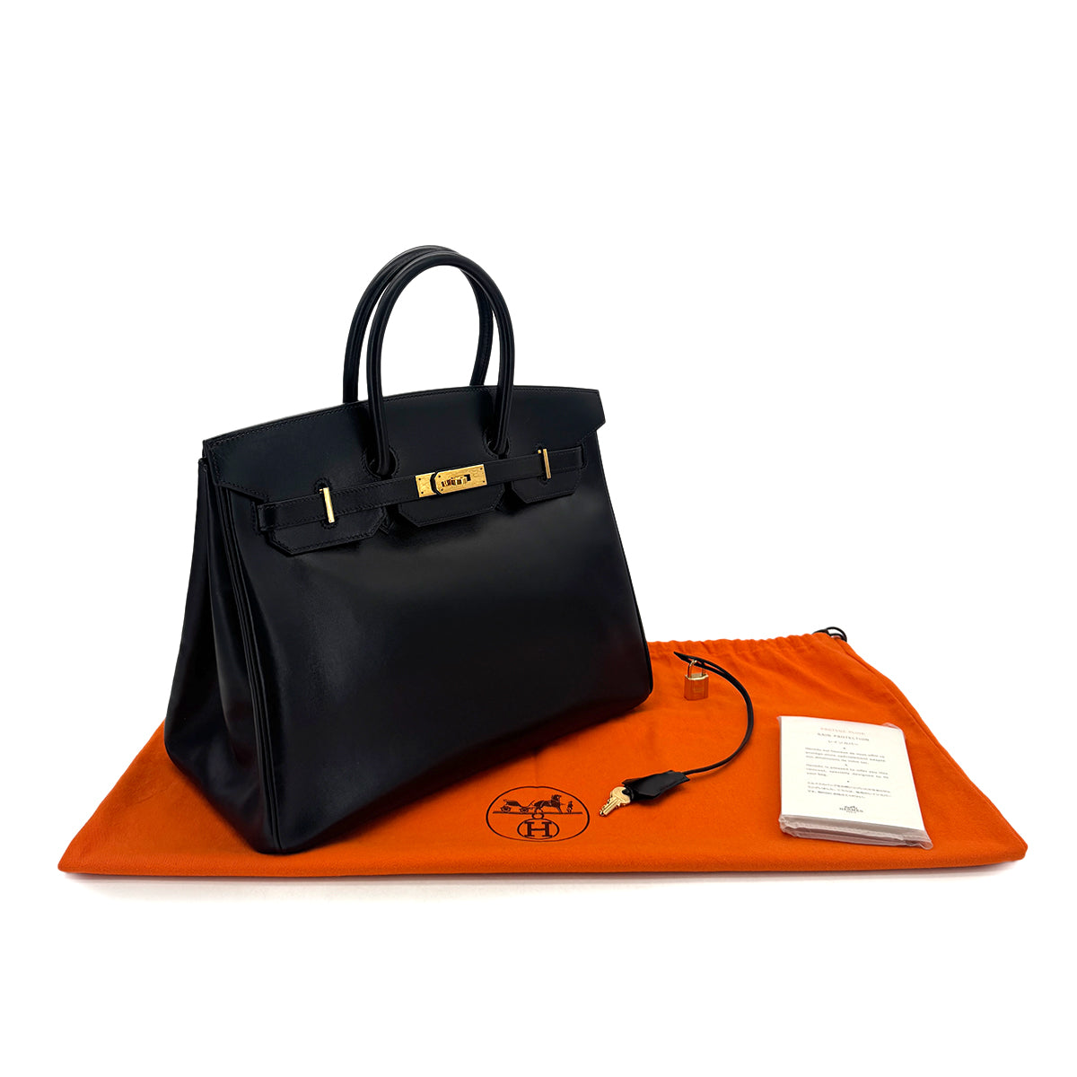 HERMES BIRKIN 35 BLACK BOXCALF HAND BAG □F GHW 90295831