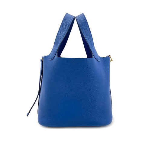 HERMES PICOTIN LOCK PM BLUE FRANCE TAURILLON MAURICE HAND BAG Z GHW 90295832 - PURPOSE