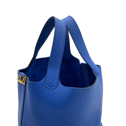HERMES PICOTIN LOCK PM BLUE FRANCE TAURILLON MAURICE HAND BAG Z GHW 90295832 - PURPOSE