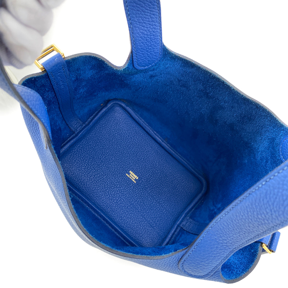 HERMES PICOTIN LOCK PM BLUE FRANCE TAURILLON MAURICE HAND BAG Z GHW 90295832