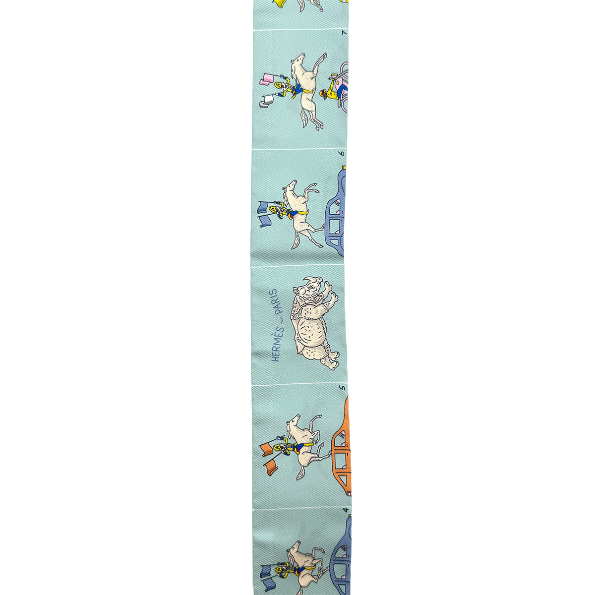 HERMES TWILLY HERMES PARADE SCARF GREEN SILK 90295845