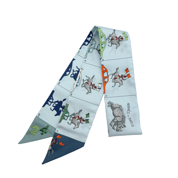 HERMES TWILLY HERMES PARADE SCARF LIGHT BLUE SILK 90295846 - PURPOSE