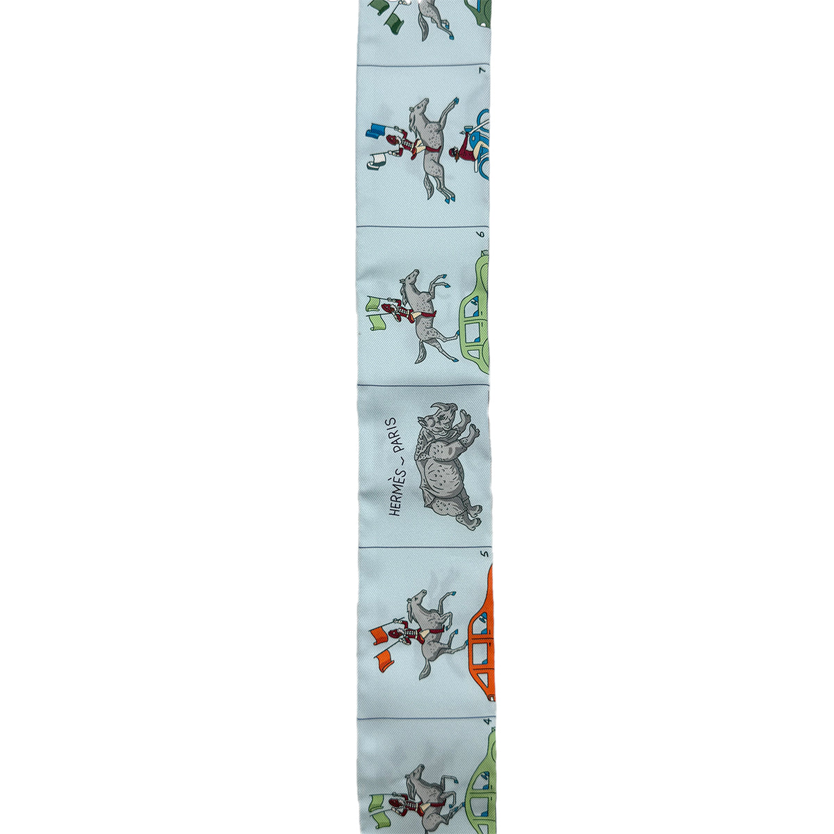 HERMES TWILLY HERMES PARADE SCARF LIGHT BLUE SILK 90295846