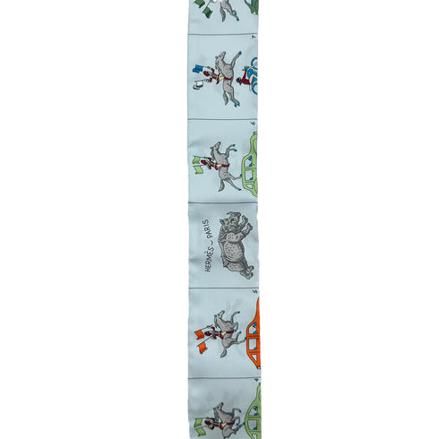 HERMES TWILLY HERMES PARADE SCARF LIGHT BLUE SILK 90295846 - PURPOSE