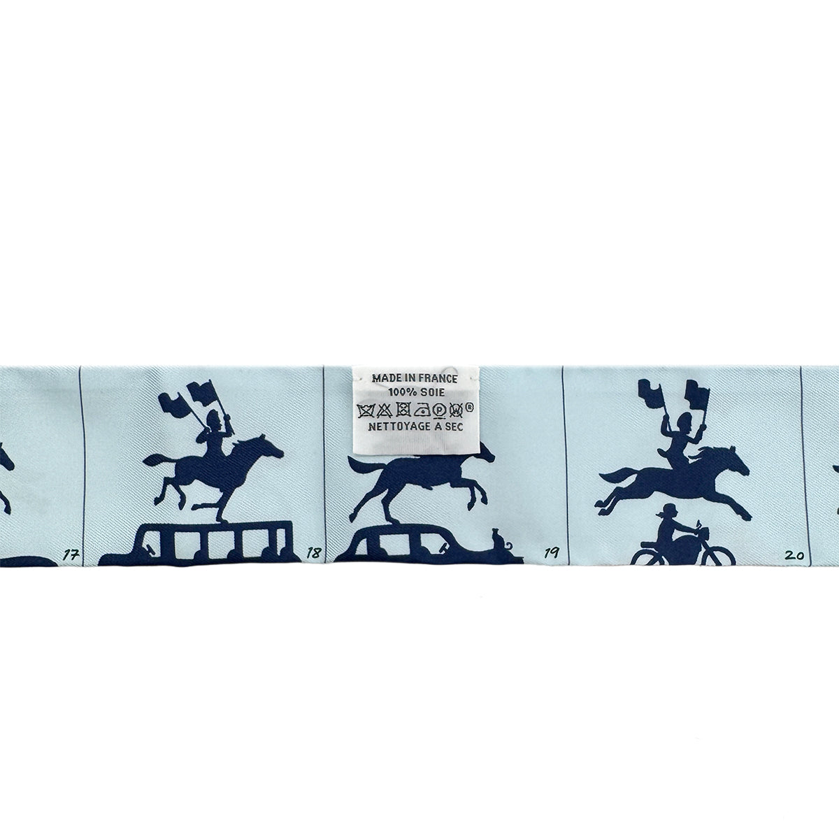 HERMES TWILLY HERMES PARADE SCARF LIGHT BLUE SILK 90295846