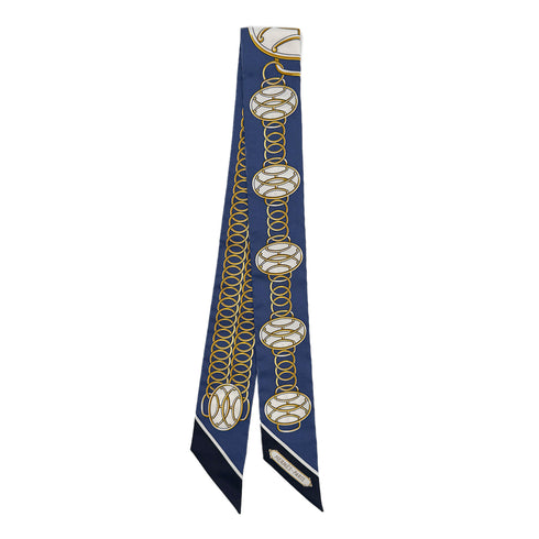 HERMES TWILLY LIFT PROFILE SCARF BLUE YELLOW SILK 90295852 - PURPOSE
