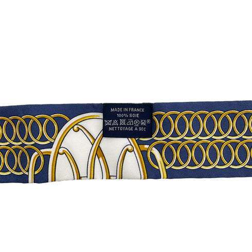 HERMES TWILLY LIFT PROFILE SCARF BLUE YELLOW SILK 90295852 - PURPOSE