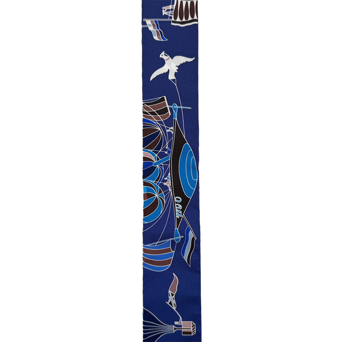 HERMES TWILLY LES FOLIES DU CIEL SCARF BLUE SILK 90295855