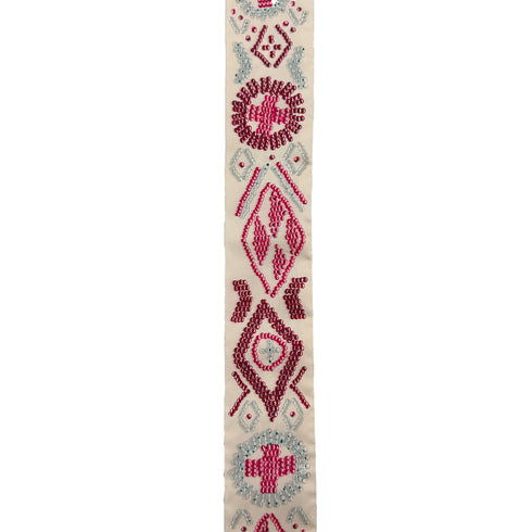 HERMES TWILLY KELLY EN PERLES SCARF IVORY PINK SILK 90295856 - PURPOSE