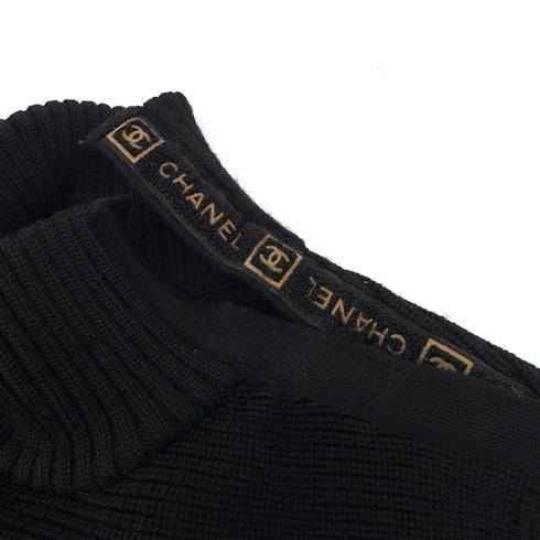 CHANEL SPORTS LINE COCOMARK KNIT BLACK WOOL 38 02A RTW 90295859