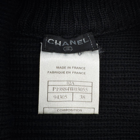 CHANEL SPORTS LINE COCOMARK KNIT BLACK WOOL 38 02A RTW 90295859