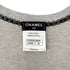 CHANEL LOGO LACE V-NECK SHORT SLEEVED SHIRT GRAY COTTON 38 P41 RTW 90295860
