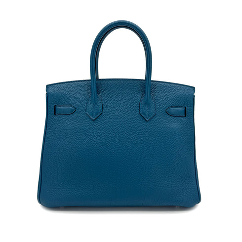 HERMES BIRKIN 30 COBALT TOGO HAND BAG □Q SHW 90296042 - PURPOSE