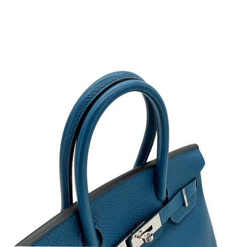 HERMES BIRKIN 30 COBALT TOGO HAND BAG □Q SHW 90296042 - PURPOSE